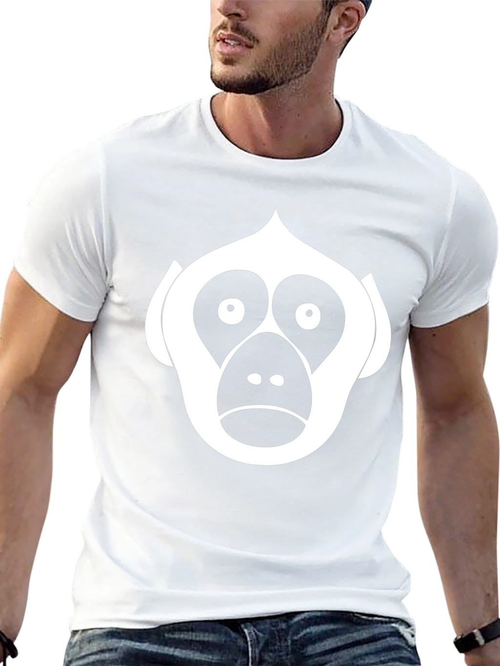 Monkey Face Graphic Tee - Black