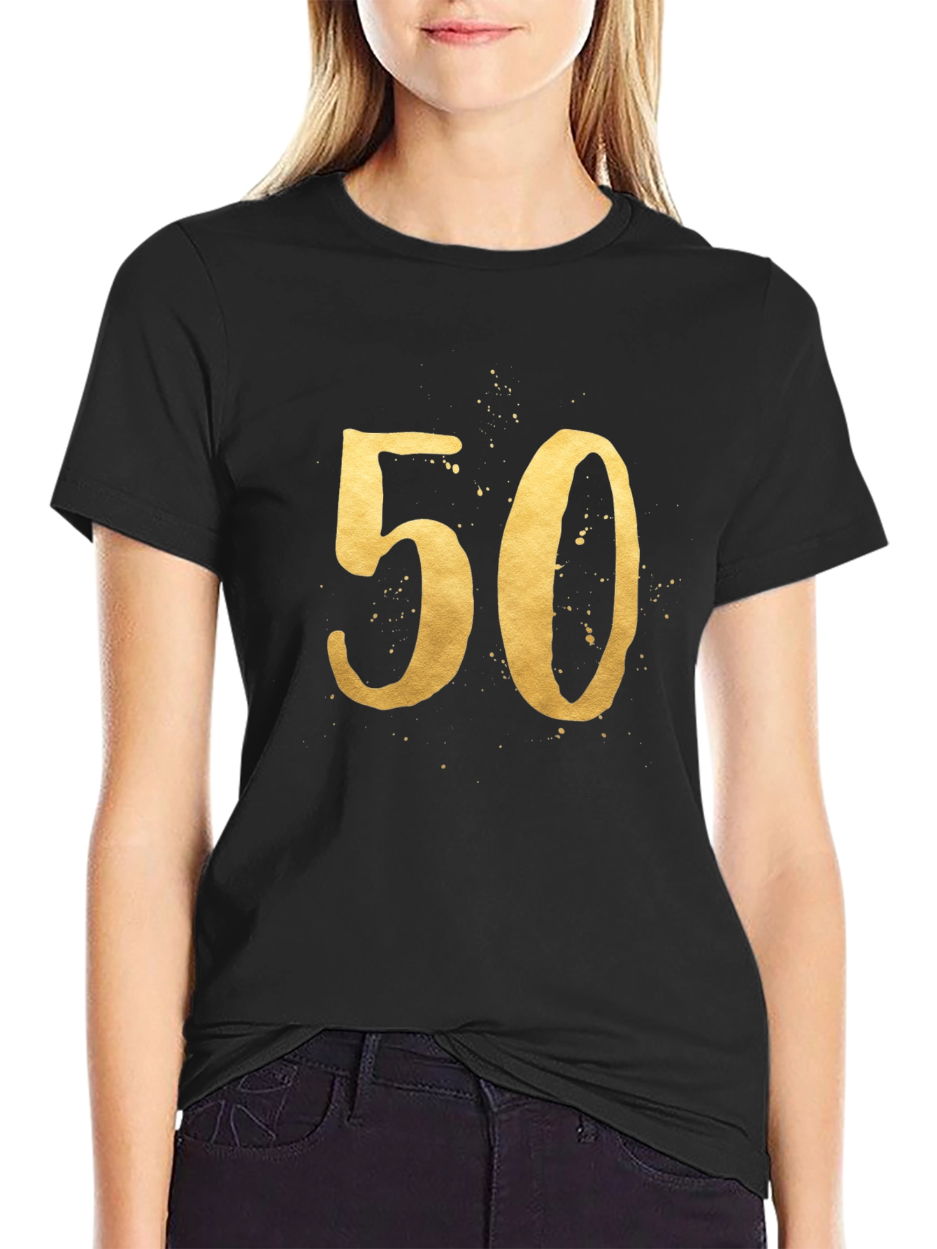 50th Birthday Gold Number Tee