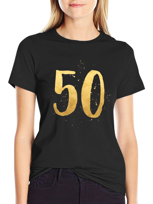 50th Birthday Gold Number Tee