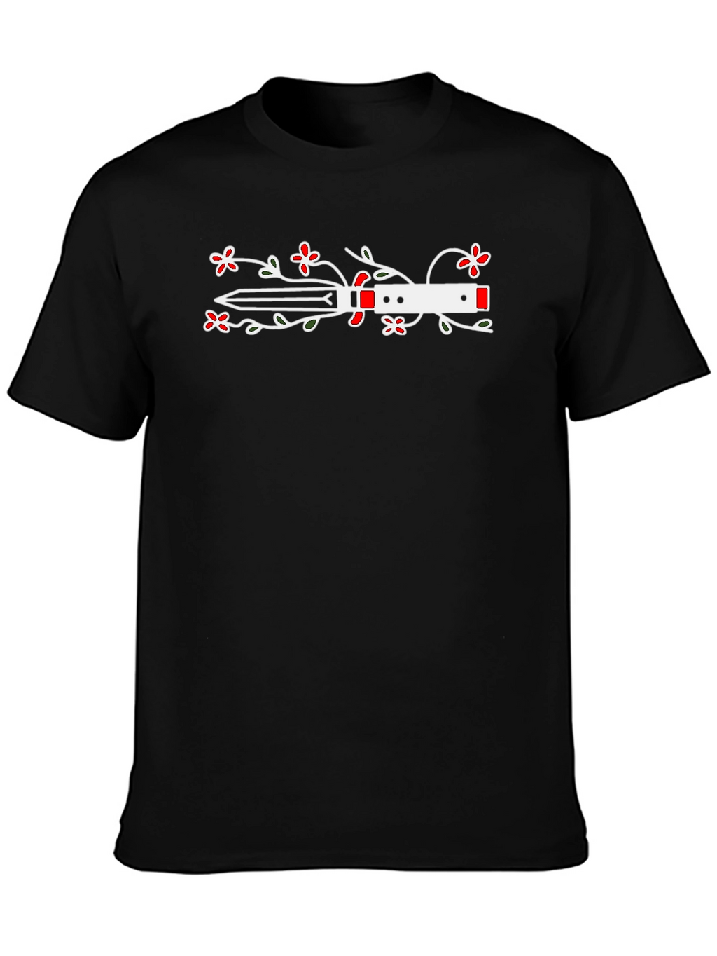 Floral Dagger Graphic Tee - Black
