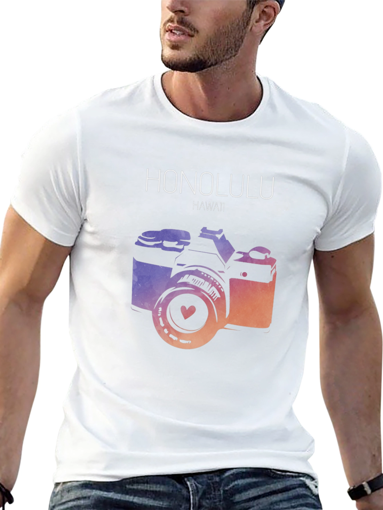 Honolulu Hawaii Camera Graphic T-Shirt