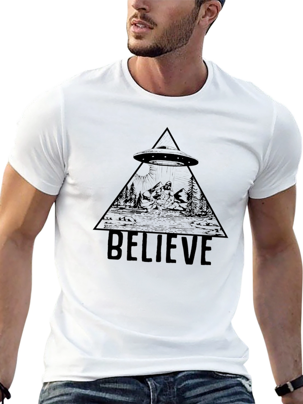 Believe UFO Bigfoot T-Shirt