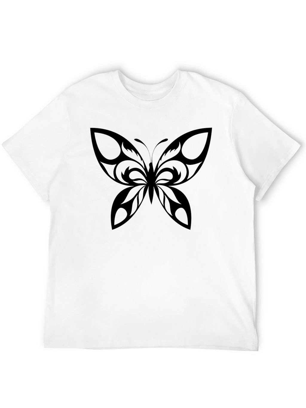 Black Butterfly Graphic Tee - Mens Casual T-Shirt