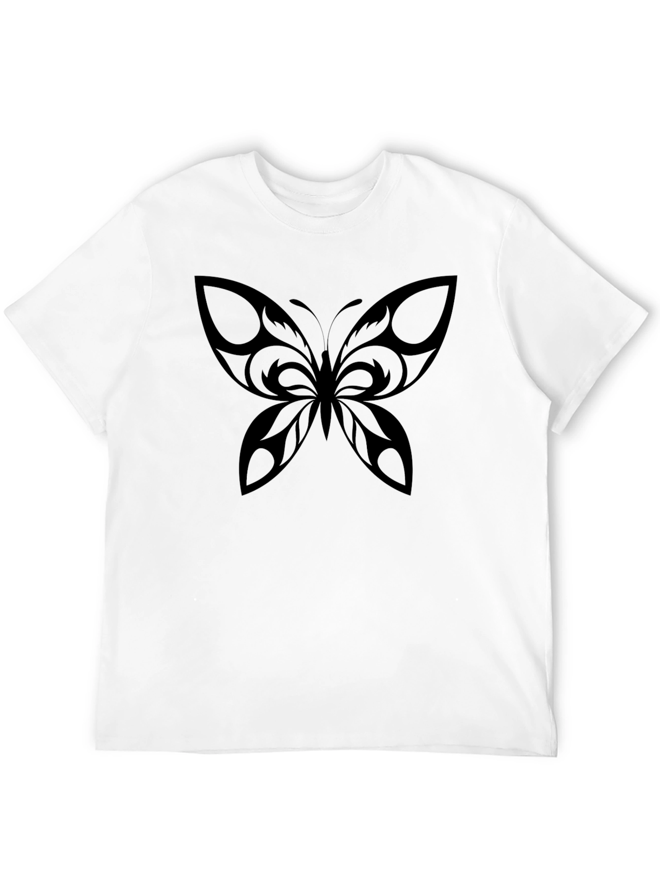 Black Butterfly Graphic Tee - Mens Casual T-Shirt