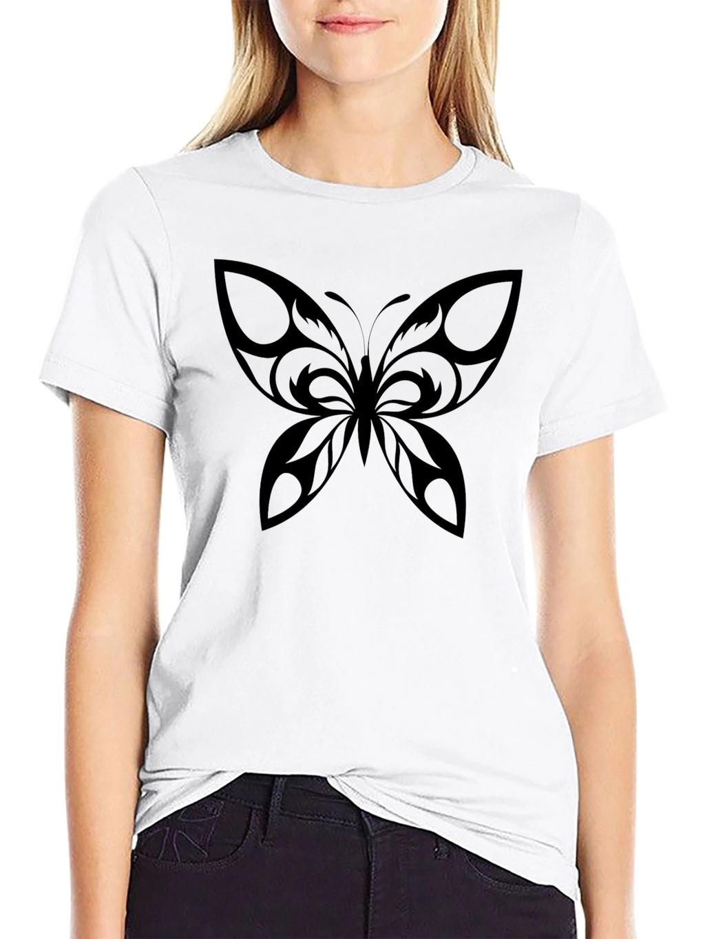Black Butterfly Graphic Tee - Mens Casual T-Shirt