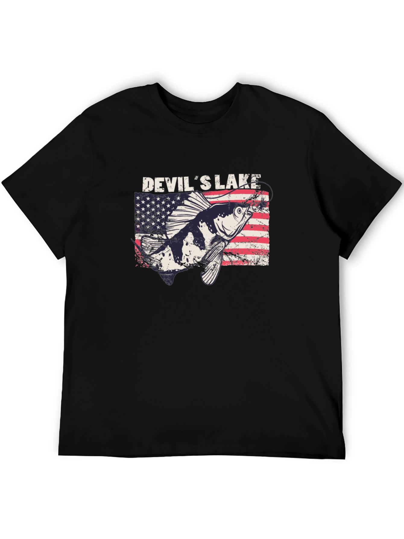 Devils Lake Fishing T-Shirt - Patriotic Angler Tee