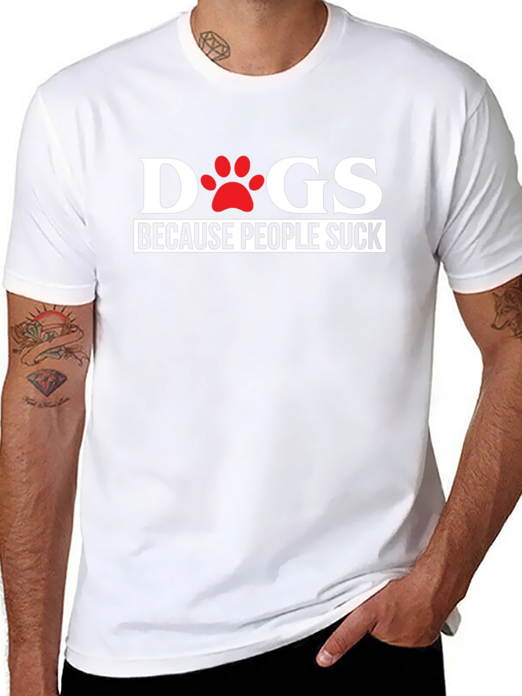 Dogs Because People Suck Funny Graphic Tee