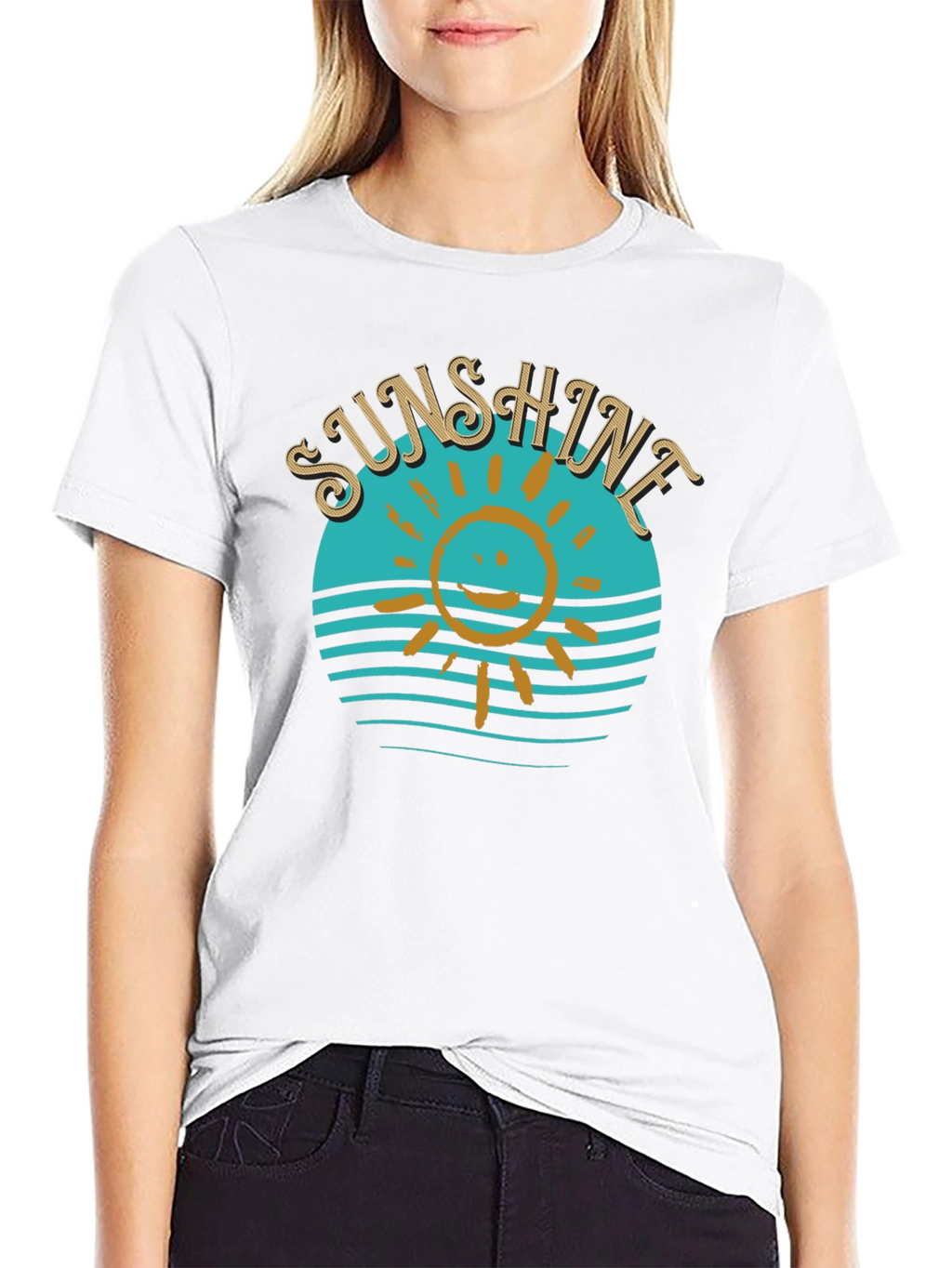 Sunshine Graphic T-Shirt Black Cotton Tee