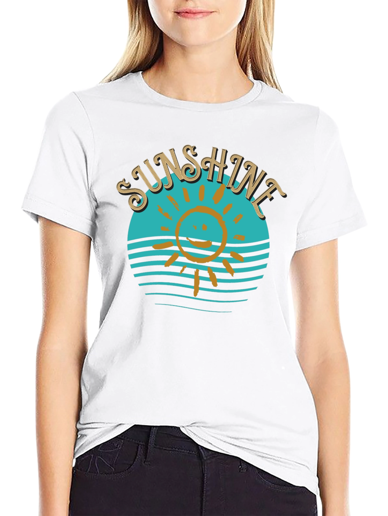 Sunshine Graphic T-Shirt Black Cotton Tee