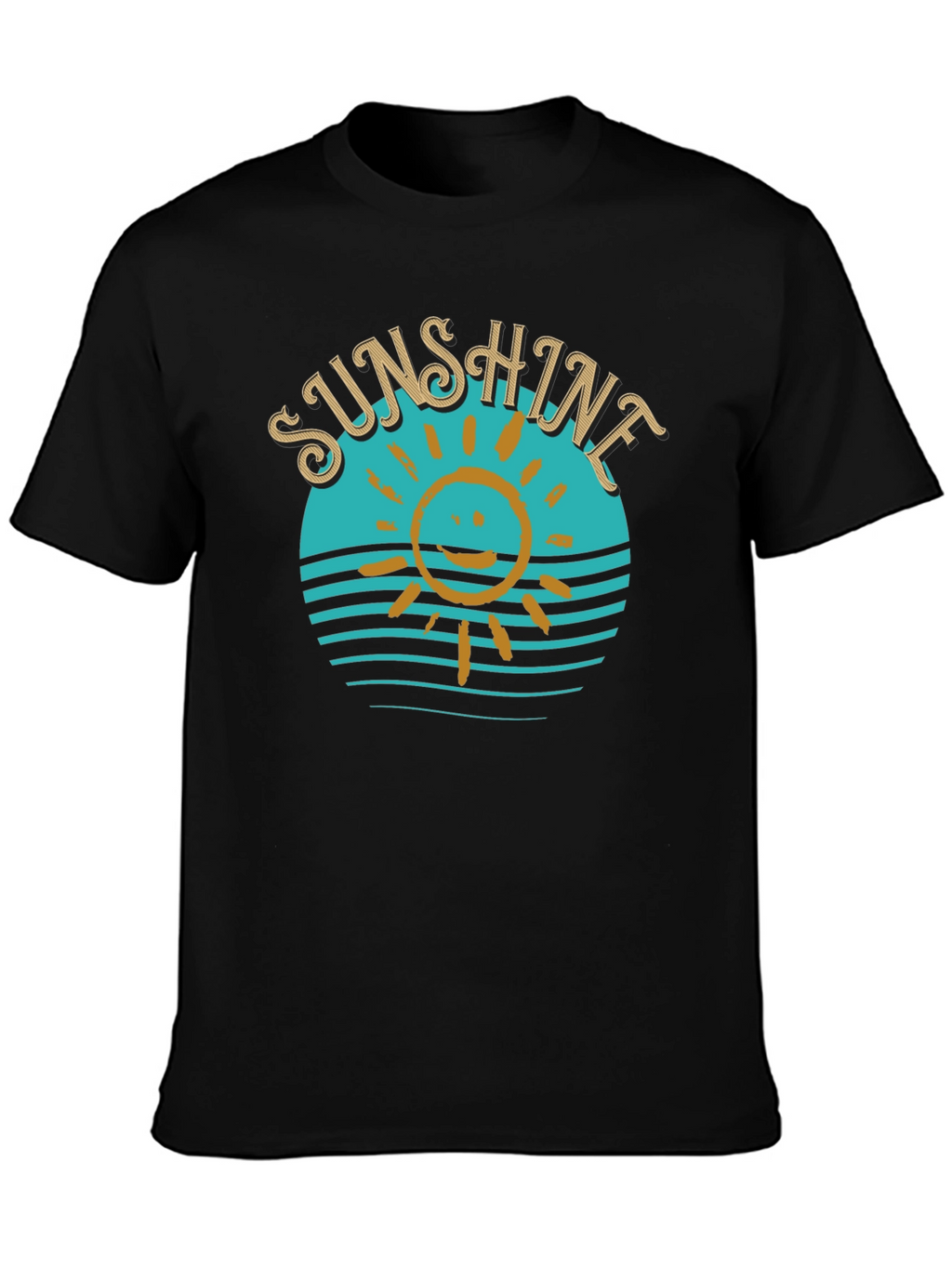 Sunshine Graphic T-Shirt Black Cotton Tee