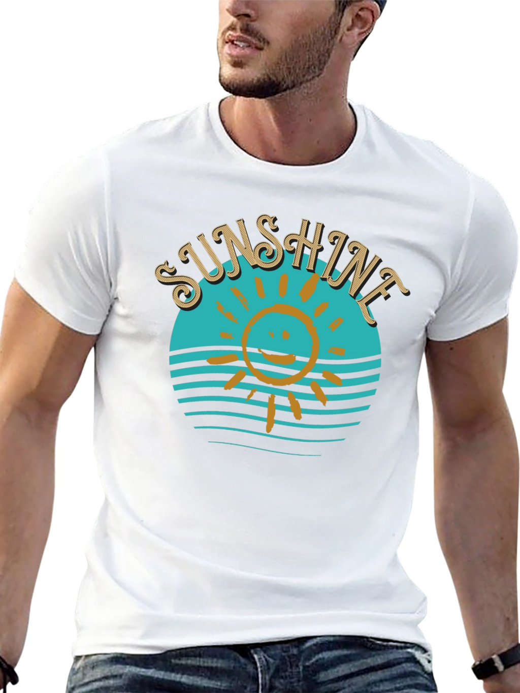 Sunshine Graphic T-Shirt Black Cotton Tee