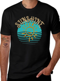 Sunshine Graphic T-Shirt Black Cotton Tee