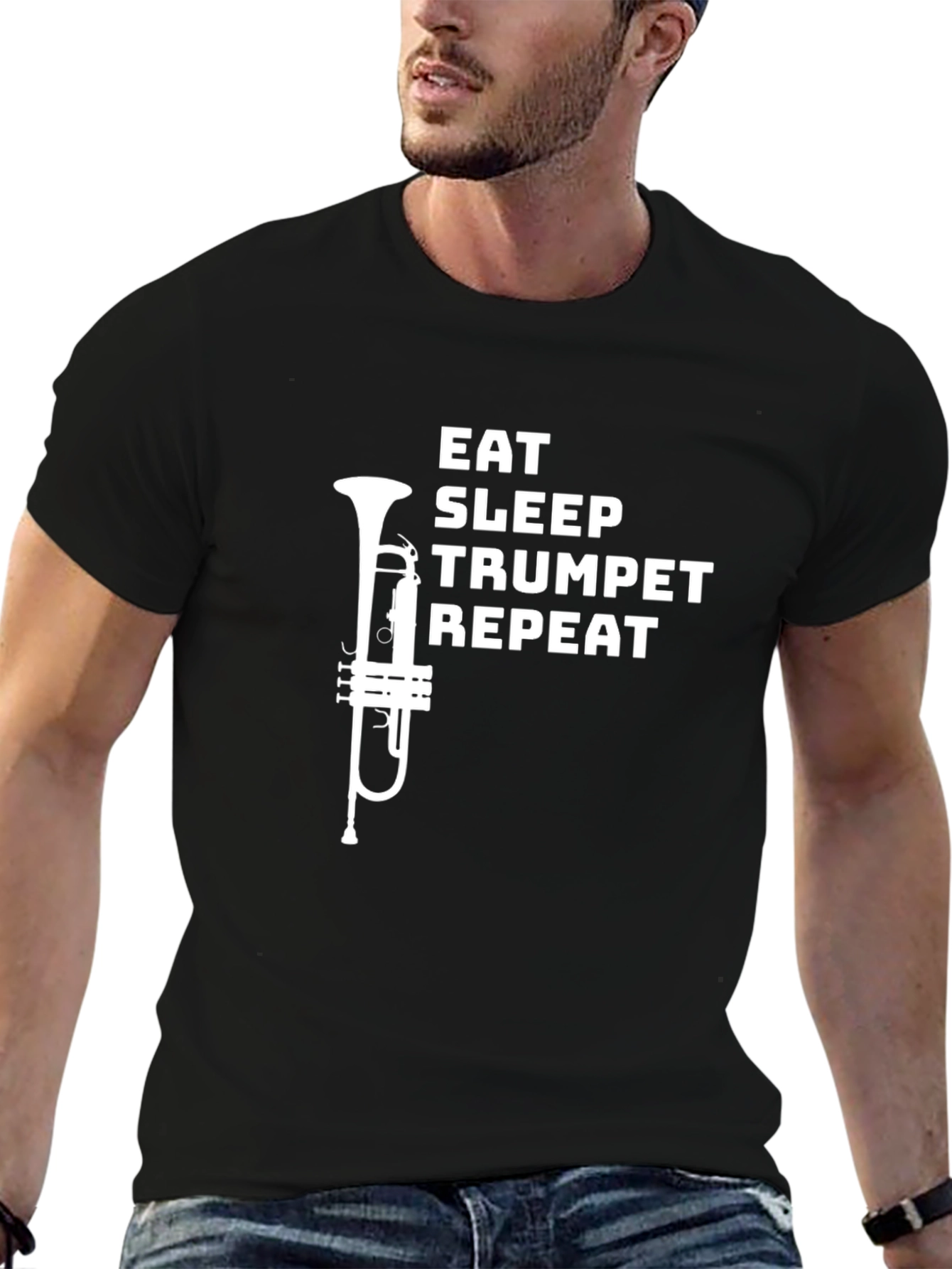 Eat Sleep Trumpet Repeat Graphic Tee