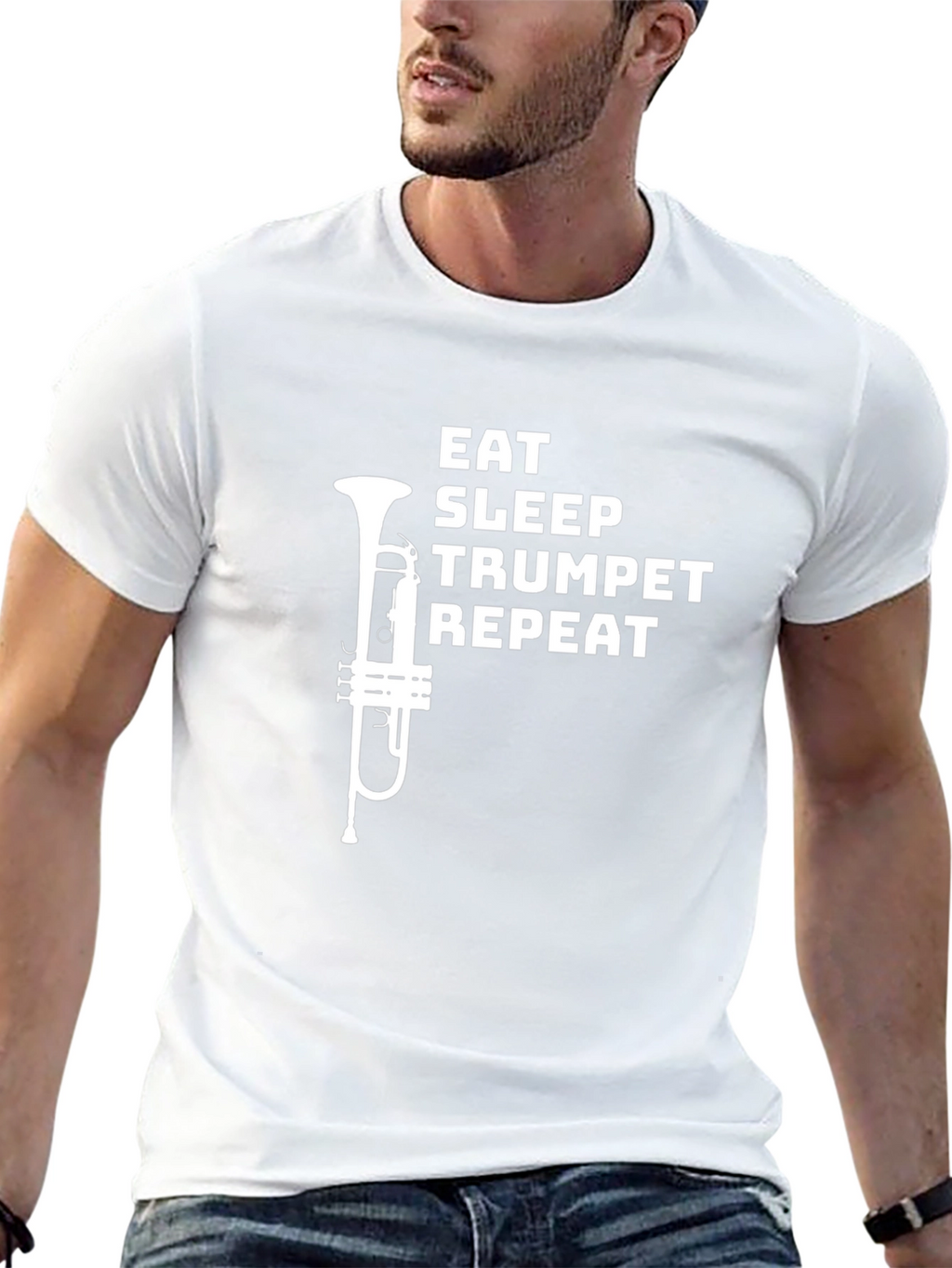 Eat Sleep Trumpet Repeat Graphic Tee