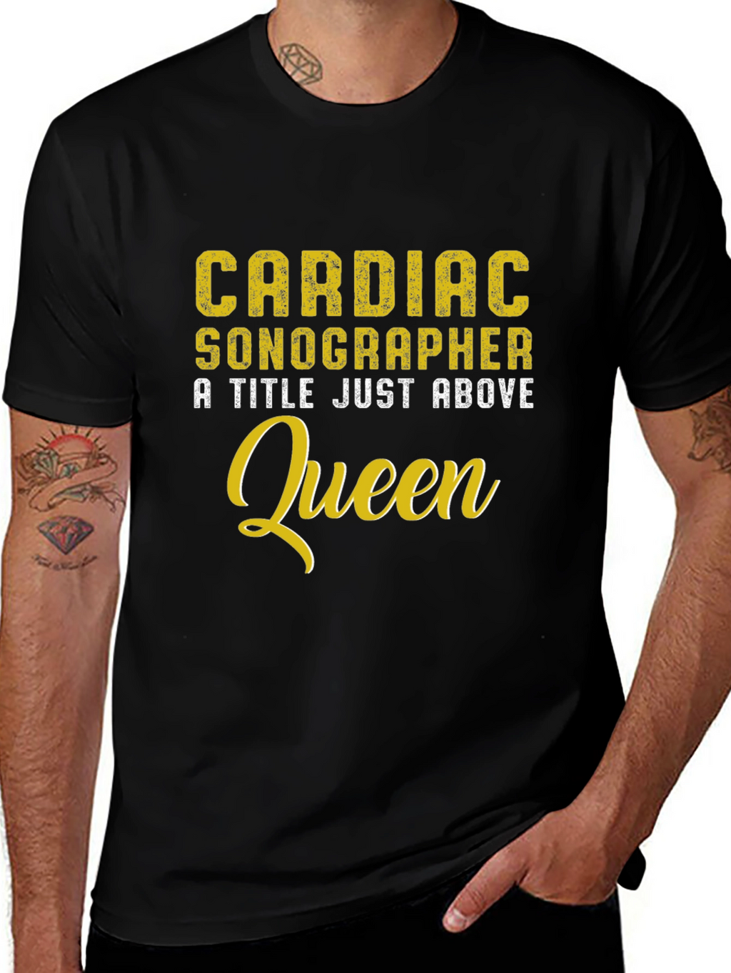 Cardiac Sonographer Above Queen Graphic Tee