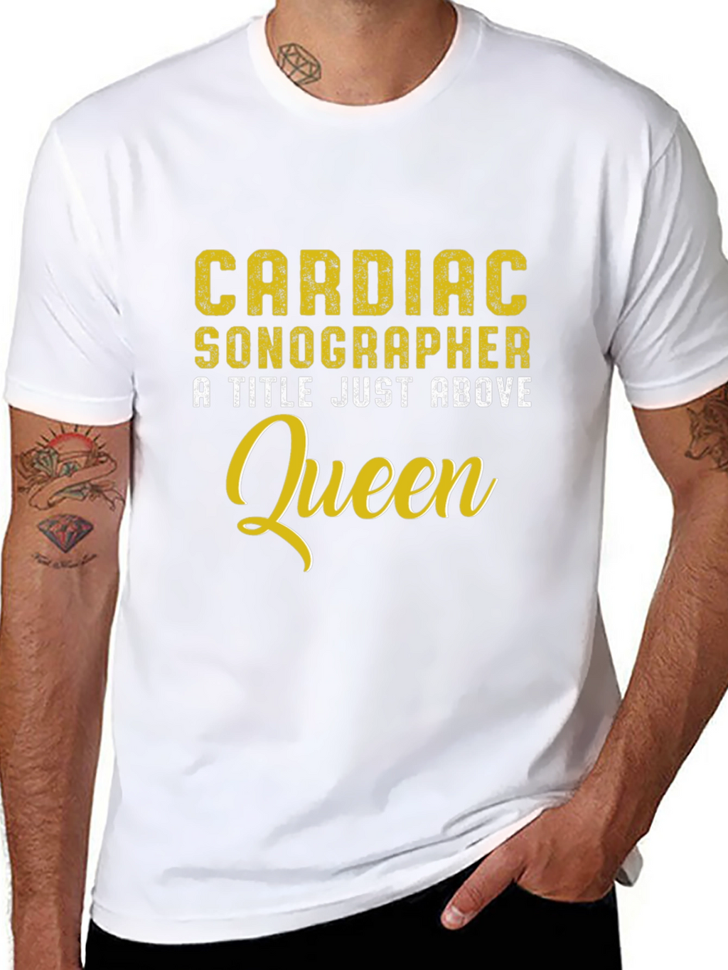 Cardiac Sonographer Above Queen Graphic Tee