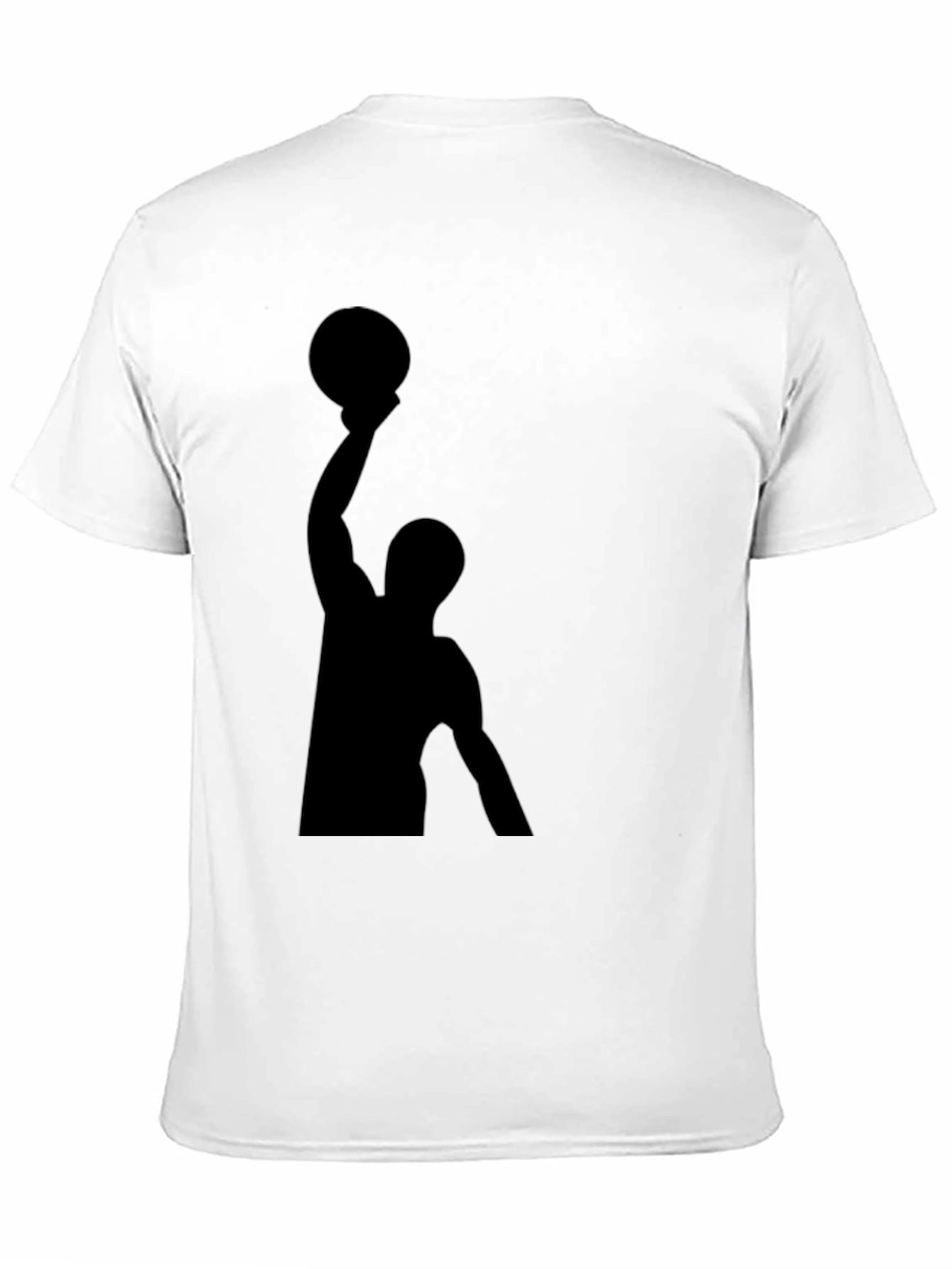Basketball Silhouette Graphic Tee - Black Cotton T-Shirt