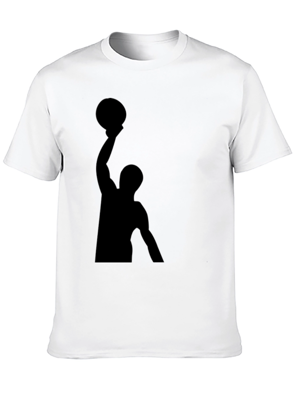 Basketball Silhouette Graphic Tee - Black Cotton T-Shirt