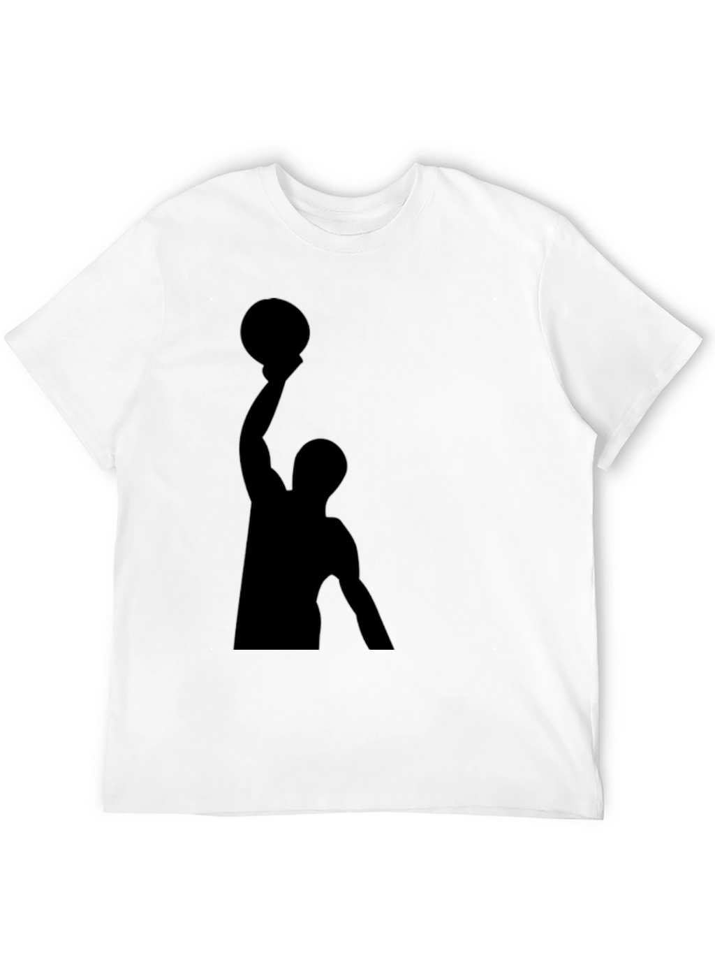 Basketball Silhouette Graphic Tee - Black Cotton T-Shirt