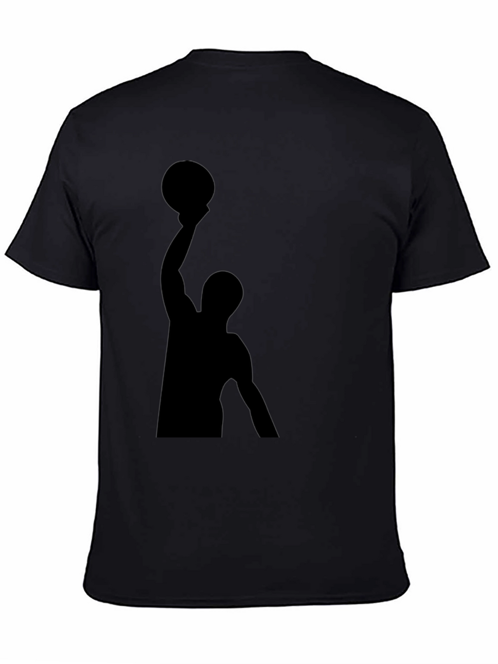 Basketball Silhouette Graphic Tee - Black Cotton T-Shirt
