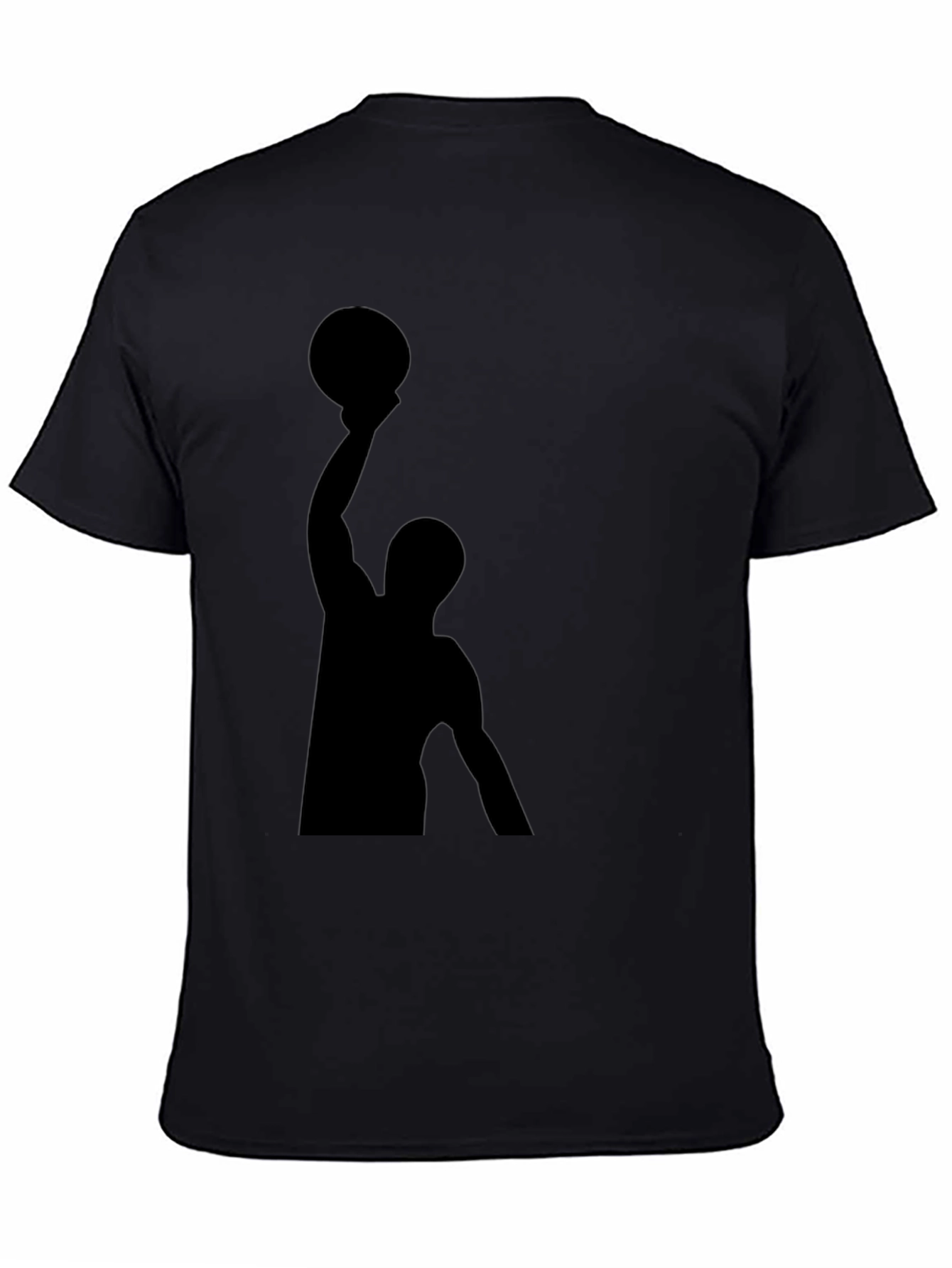 Basketball Silhouette Graphic Tee - Black Cotton T-Shirt