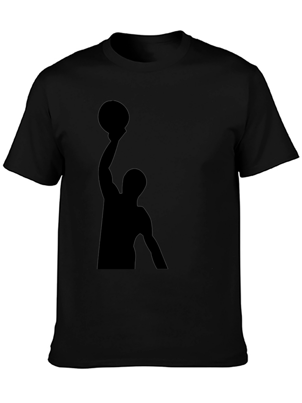 Basketball Silhouette Graphic Tee - Black Cotton T-Shirt