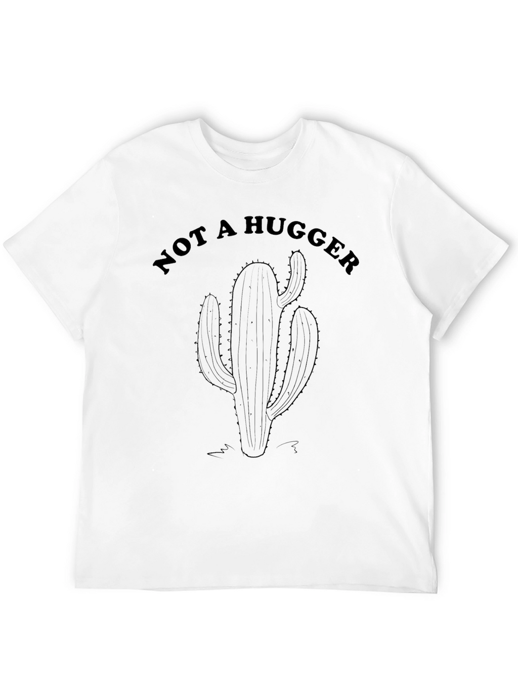 Not a Hugger Cactus Graphic Tee - Black
