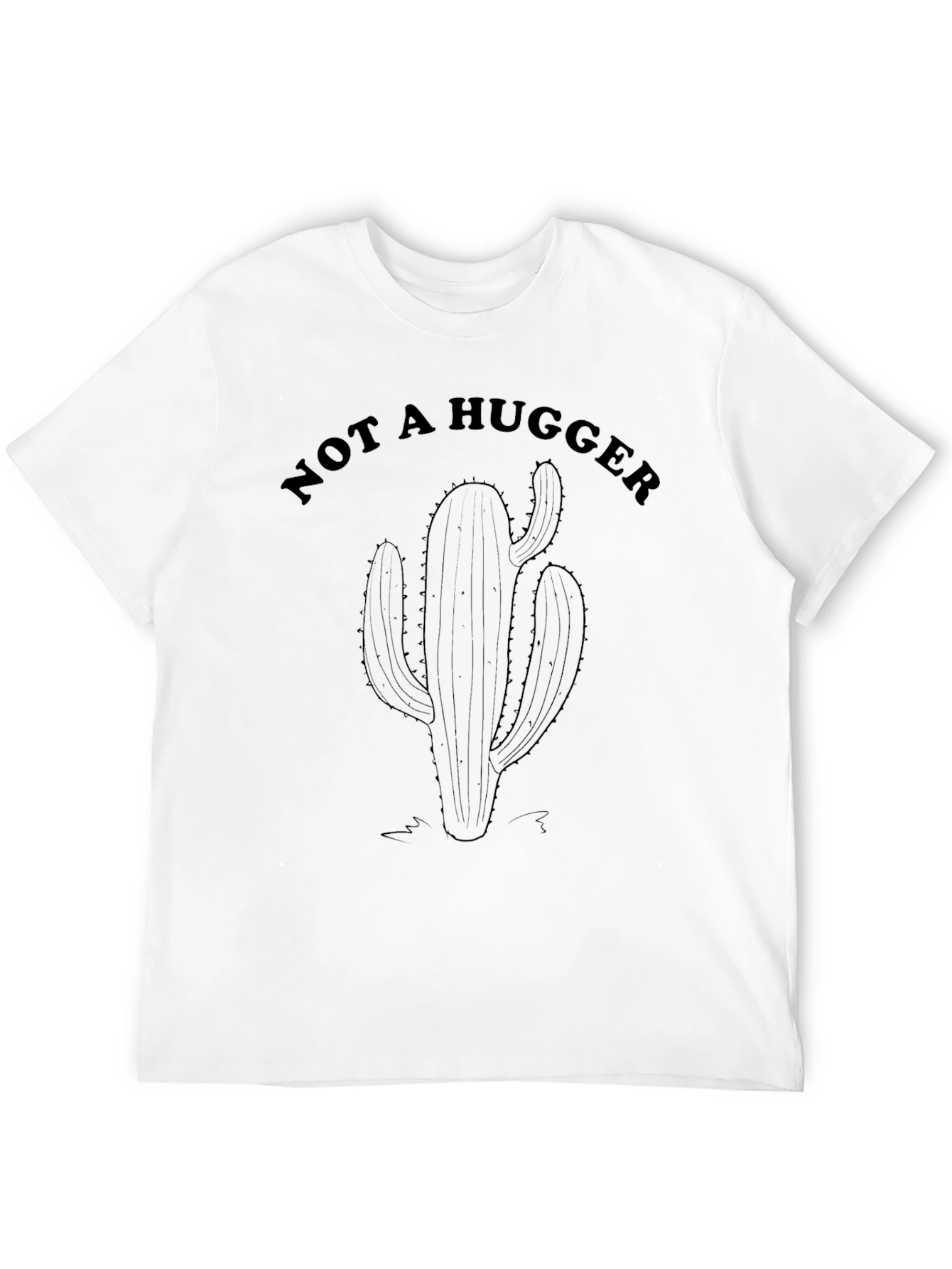 Not a Hugger Cactus Graphic Tee - Black