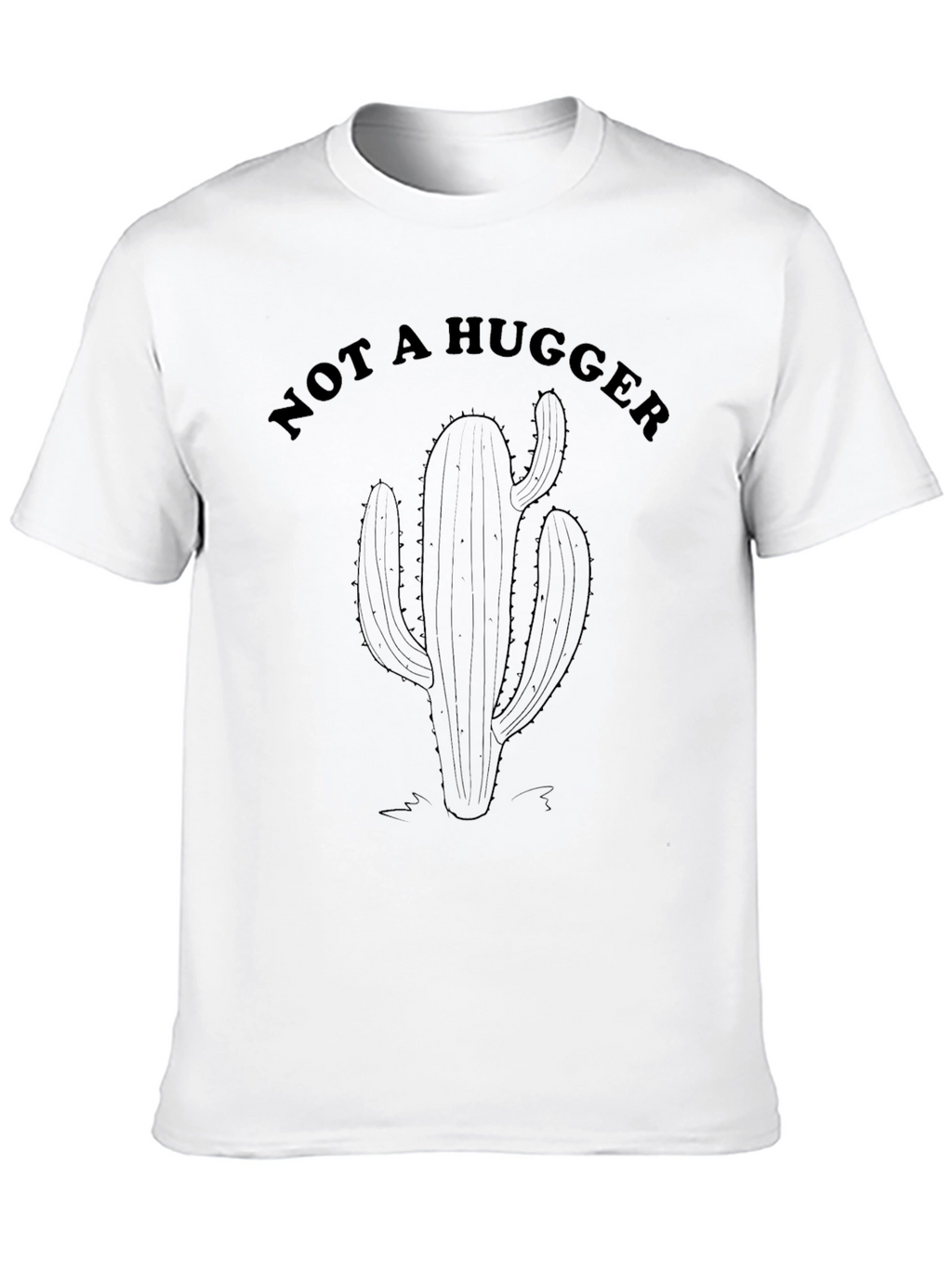 Not a Hugger Cactus Graphic Tee - Black