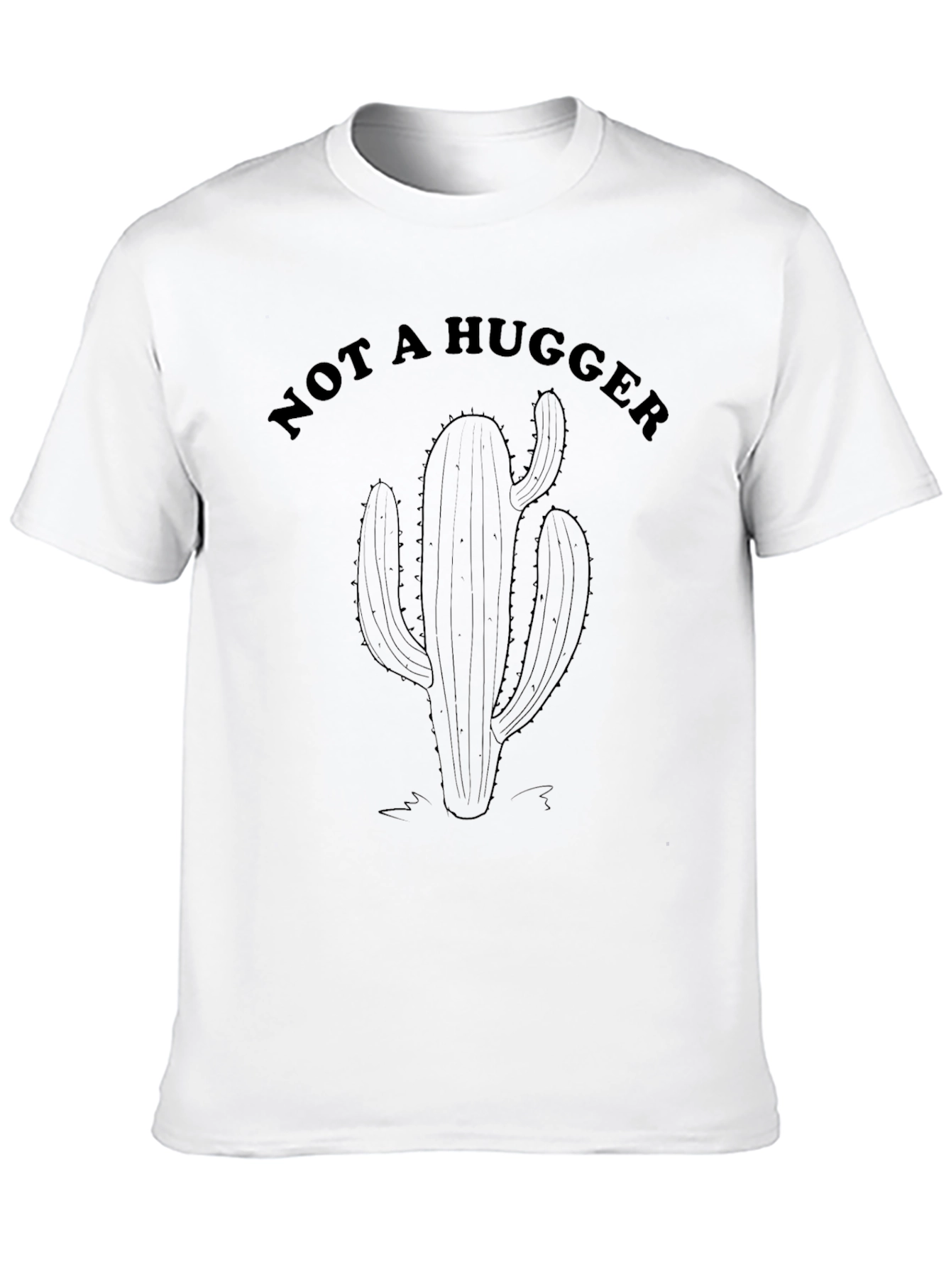 Not a Hugger Cactus Graphic Tee - Black