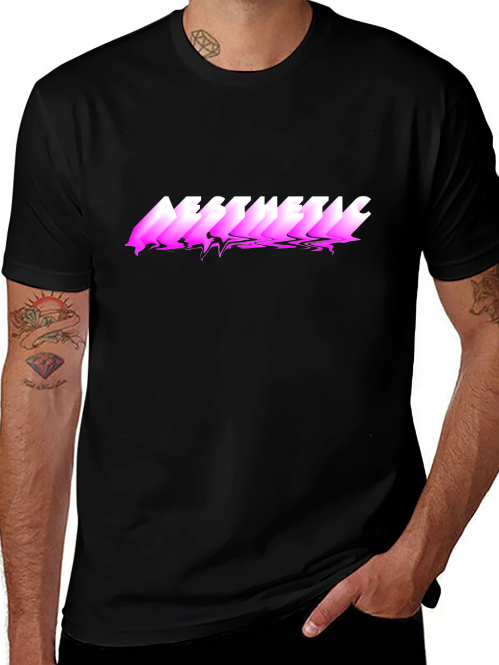 Aesthetic Graphic Print Black T-Shirt