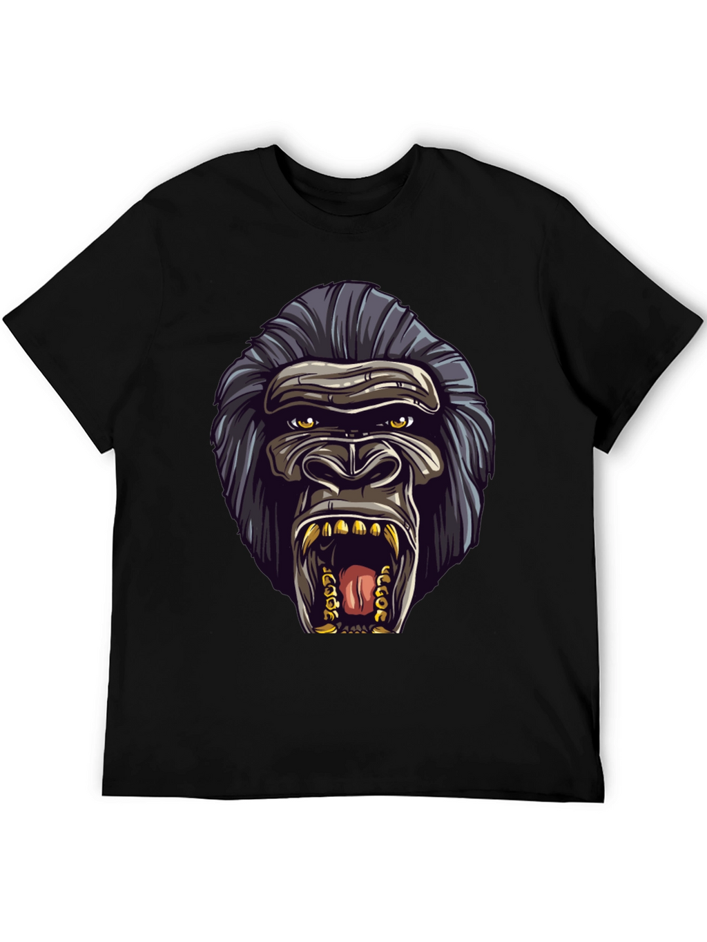 Gorilla Graphic Black T-Shirt - Bold Animal Design