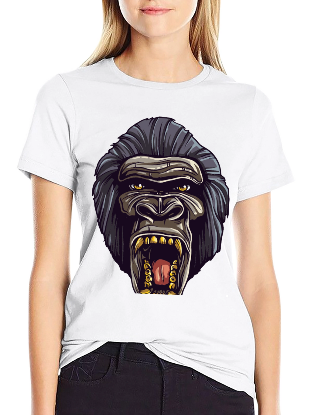 Gorilla Graphic Black T-Shirt - Bold Animal Design