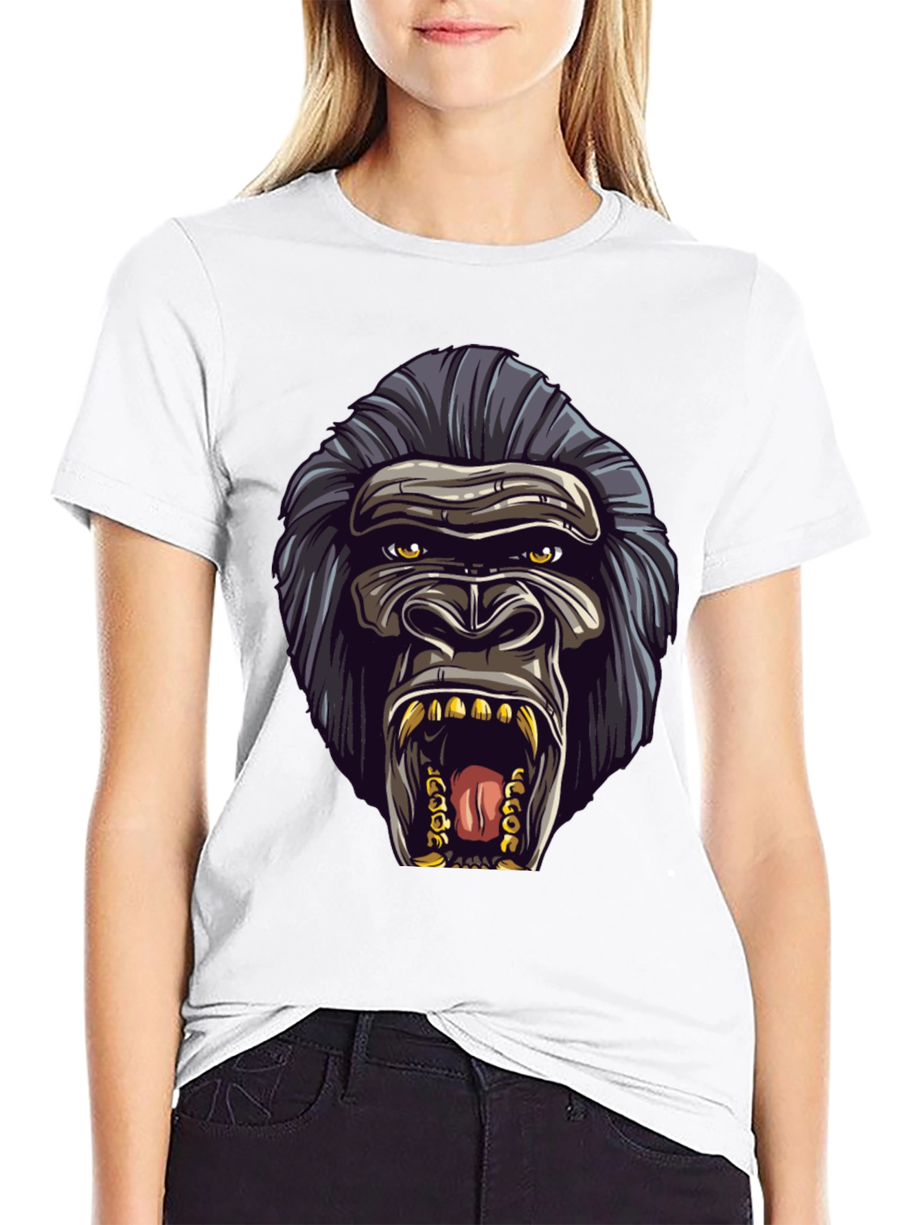 Gorilla Graphic Black T-Shirt - Bold Animal Design