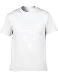 Praying Hands Cross Graphic T-Shirt - Black