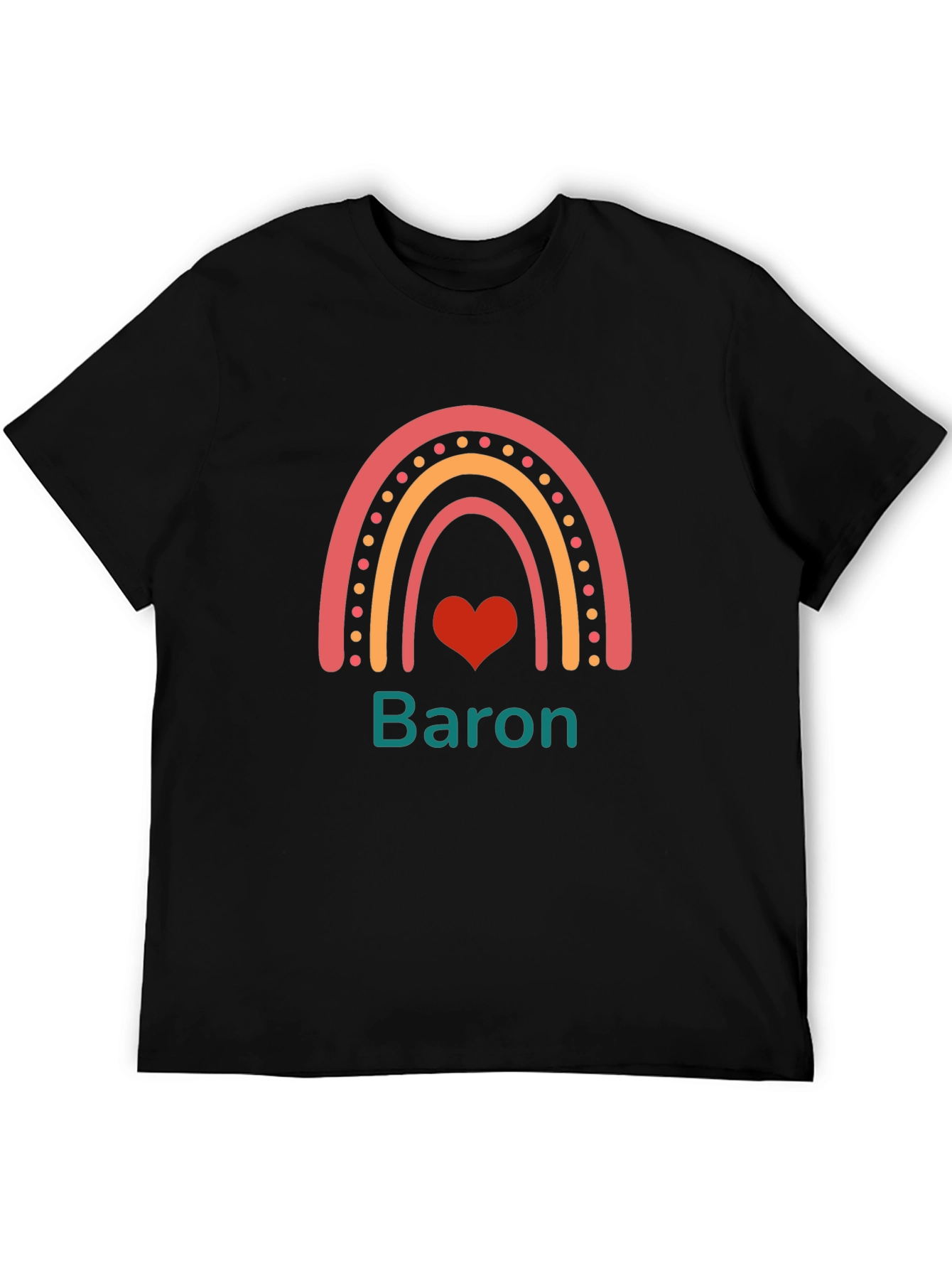 Baron Rainbow Heart Personalized T-Shirt