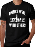 Drinks Well With Others Graphic Tee - Black