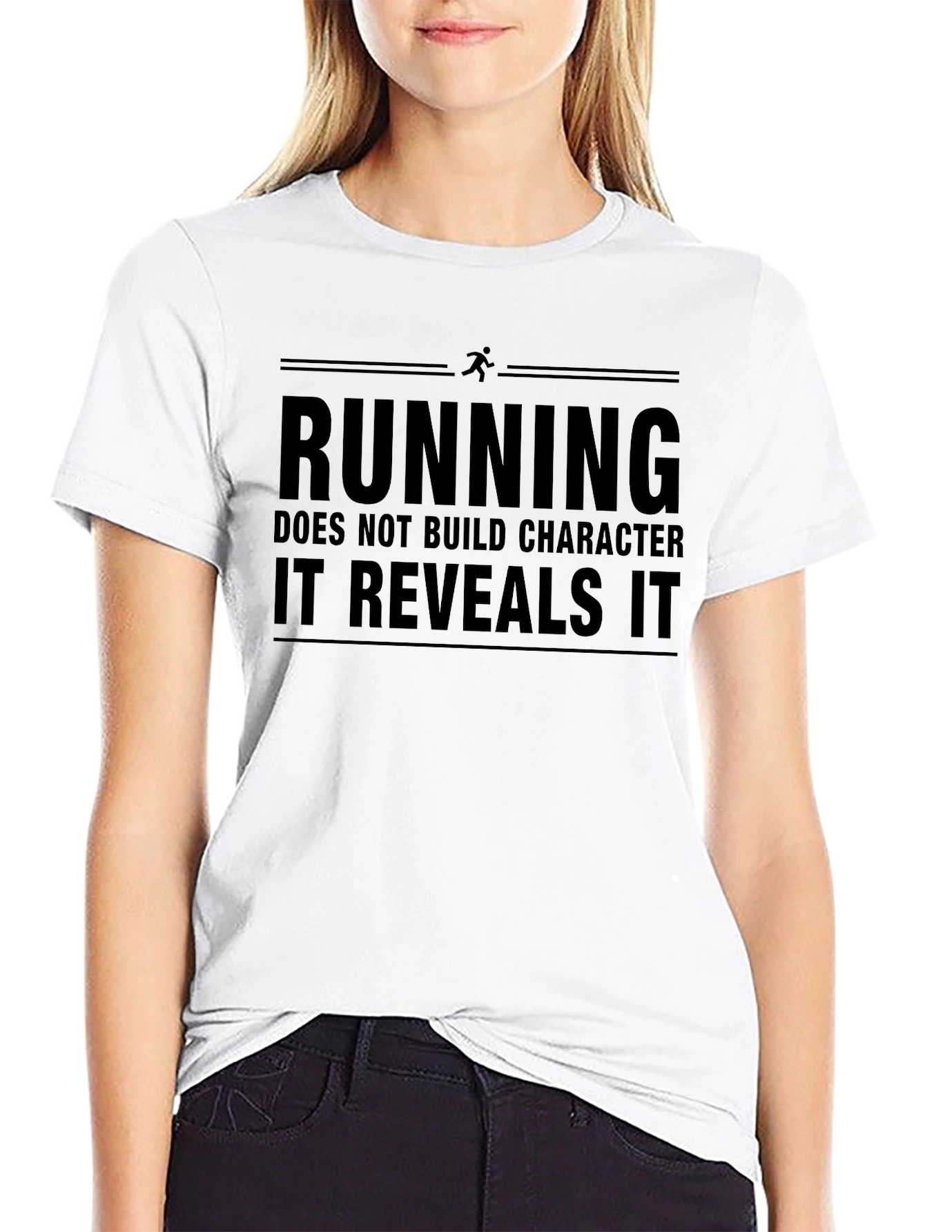 Running Reveals Character Black Graphic T-Shirt