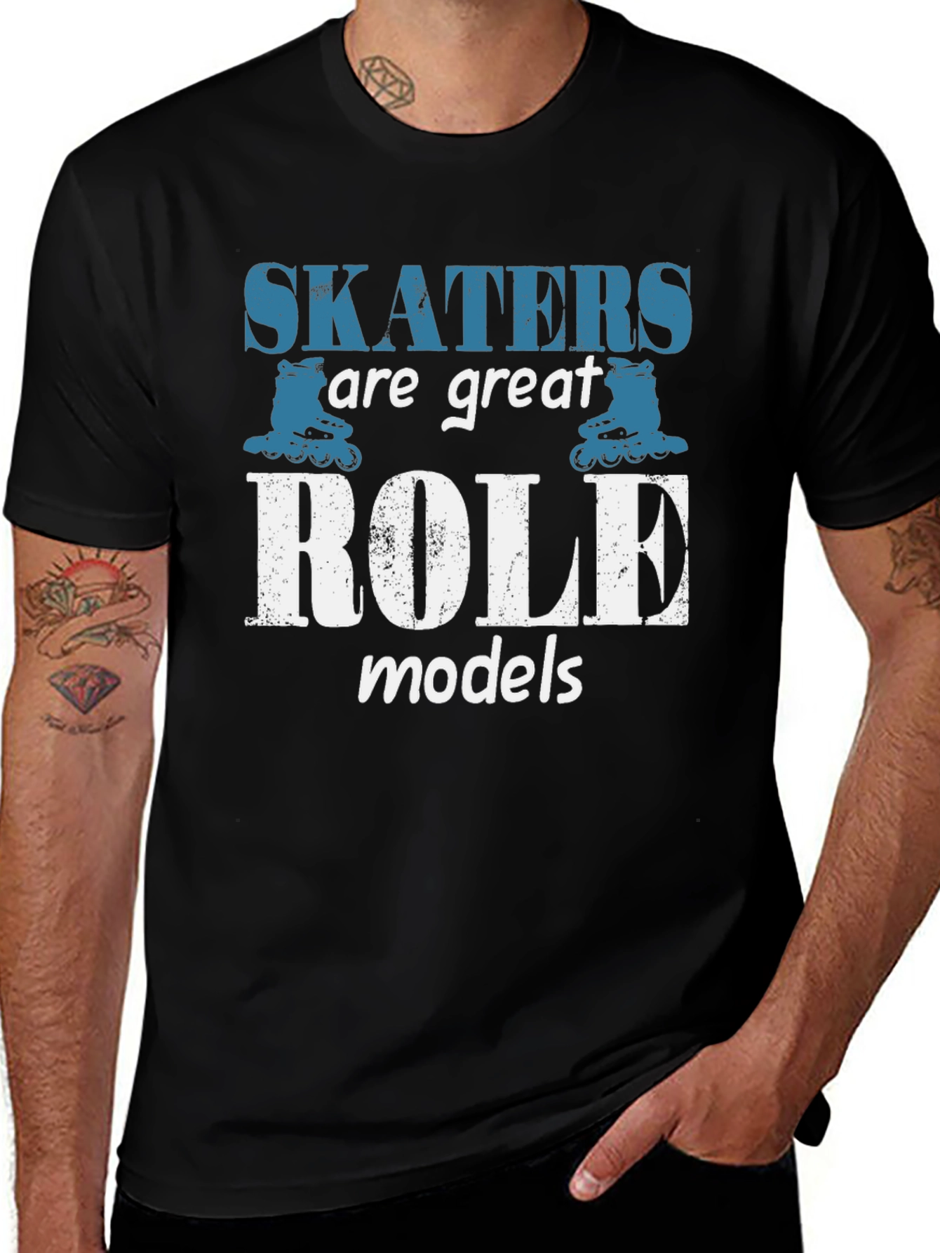 Skaters Are Great Role Models Black T-Shirt