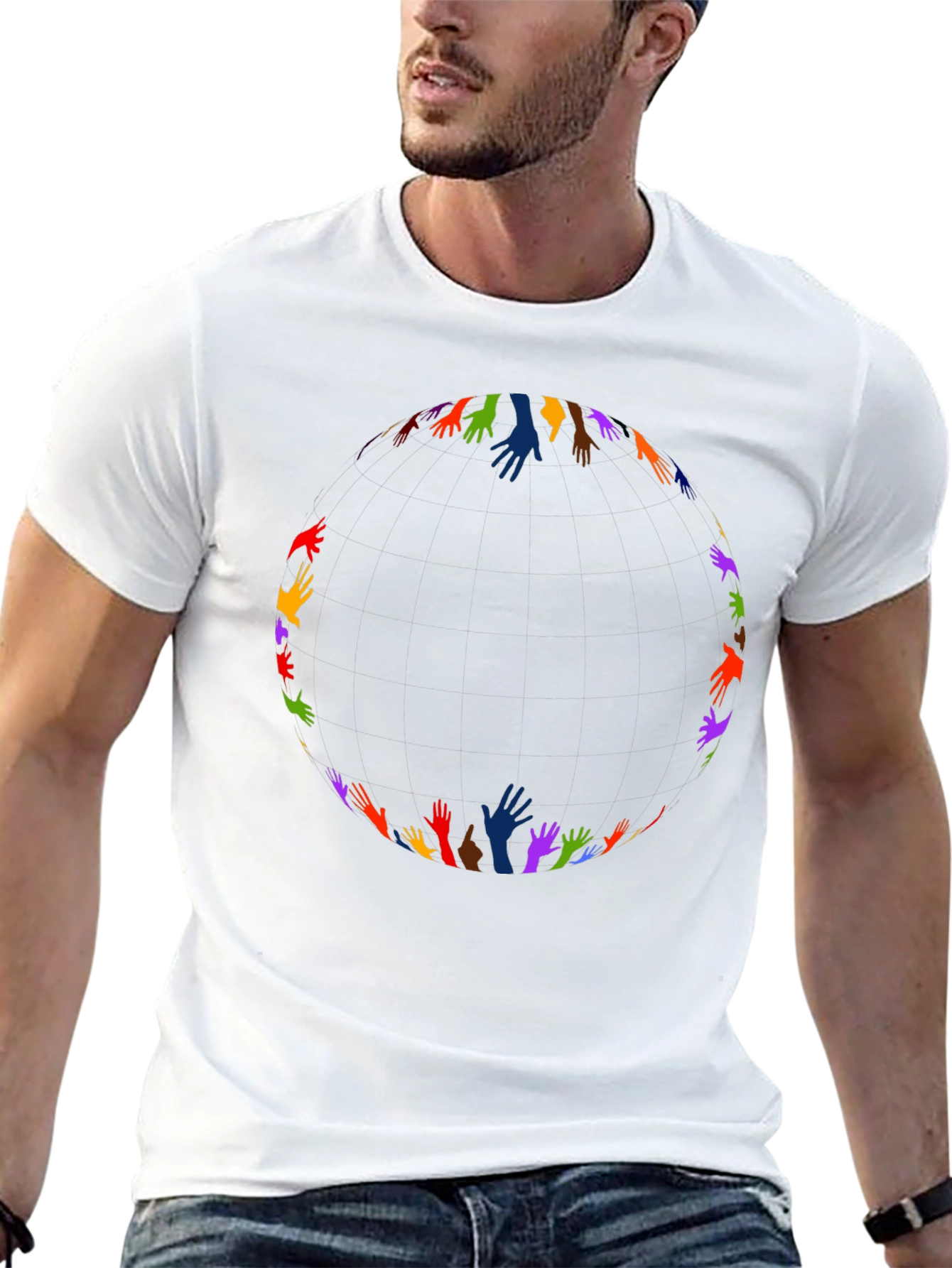 Unity Hands Black T-Shirt - Celebrate Diversity