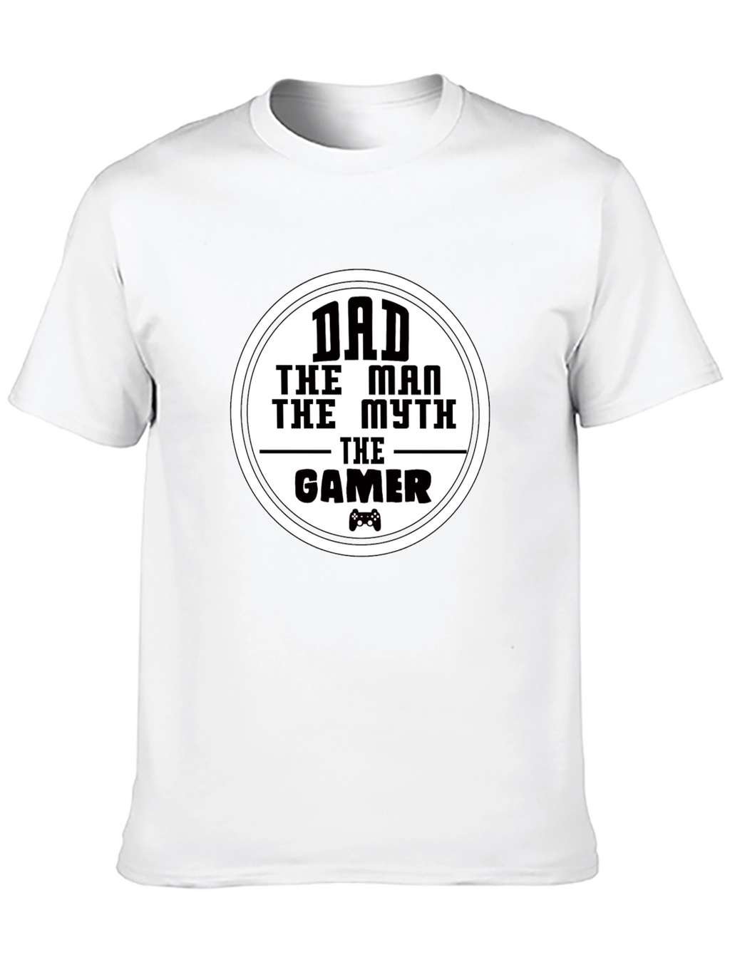 Dad The Man Myth Gamer - Black Graphic T-Shirt