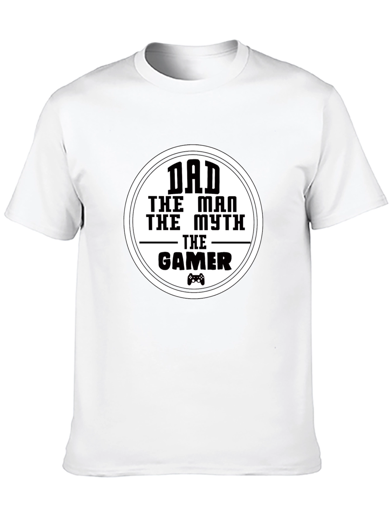 Dad The Man Myth Gamer - Black Graphic T-Shirt