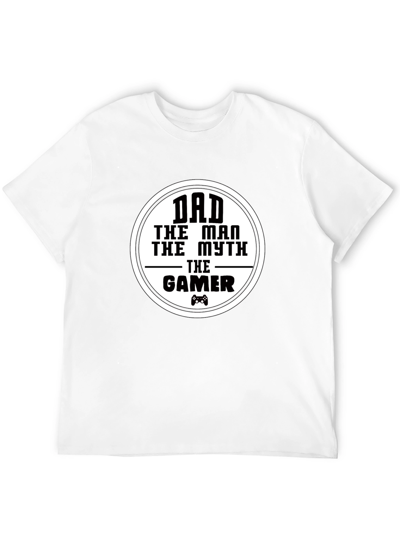 Dad The Man Myth Gamer - Black Graphic T-Shirt