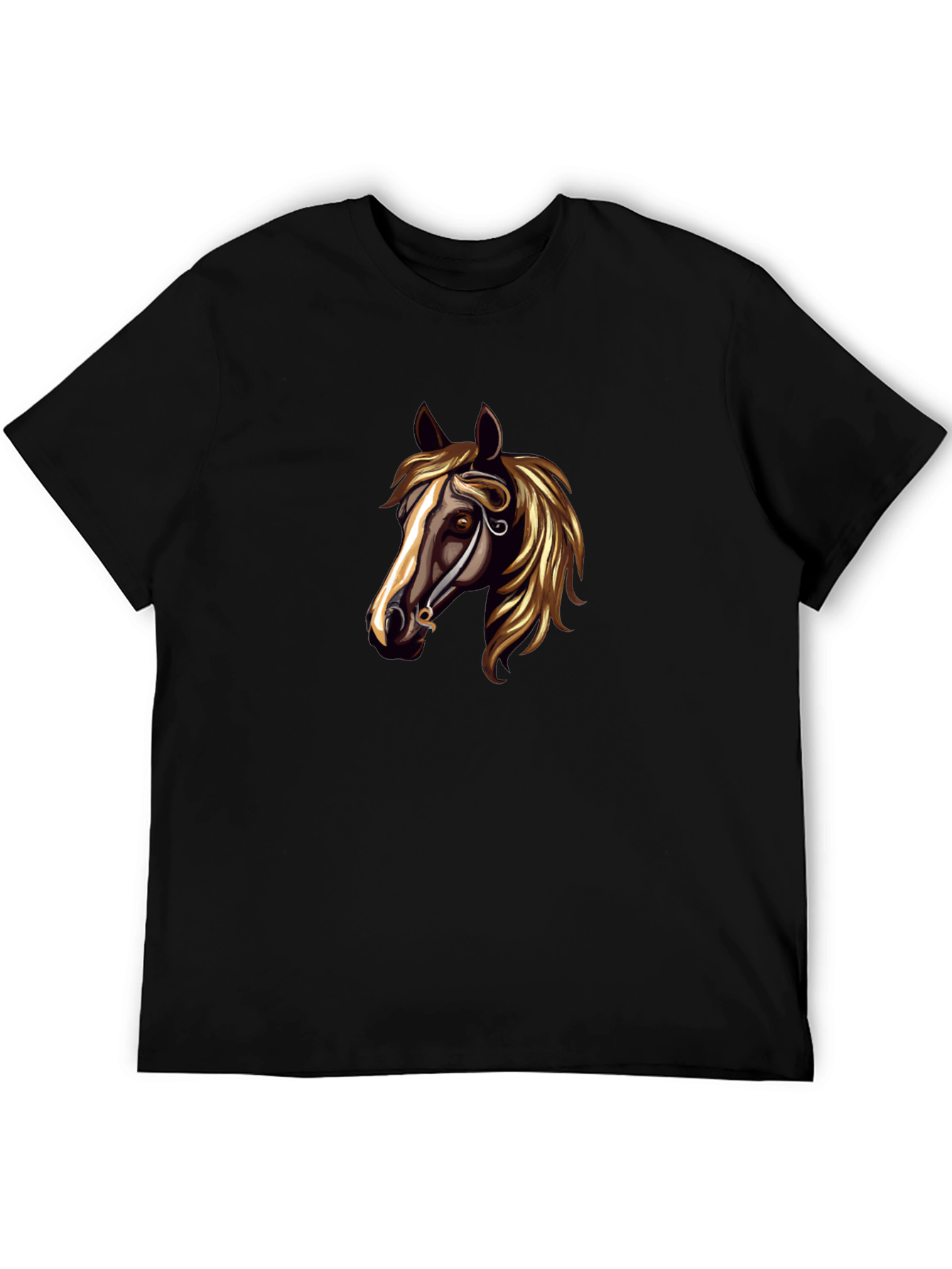Horse Head Graphic Black T-Shirt