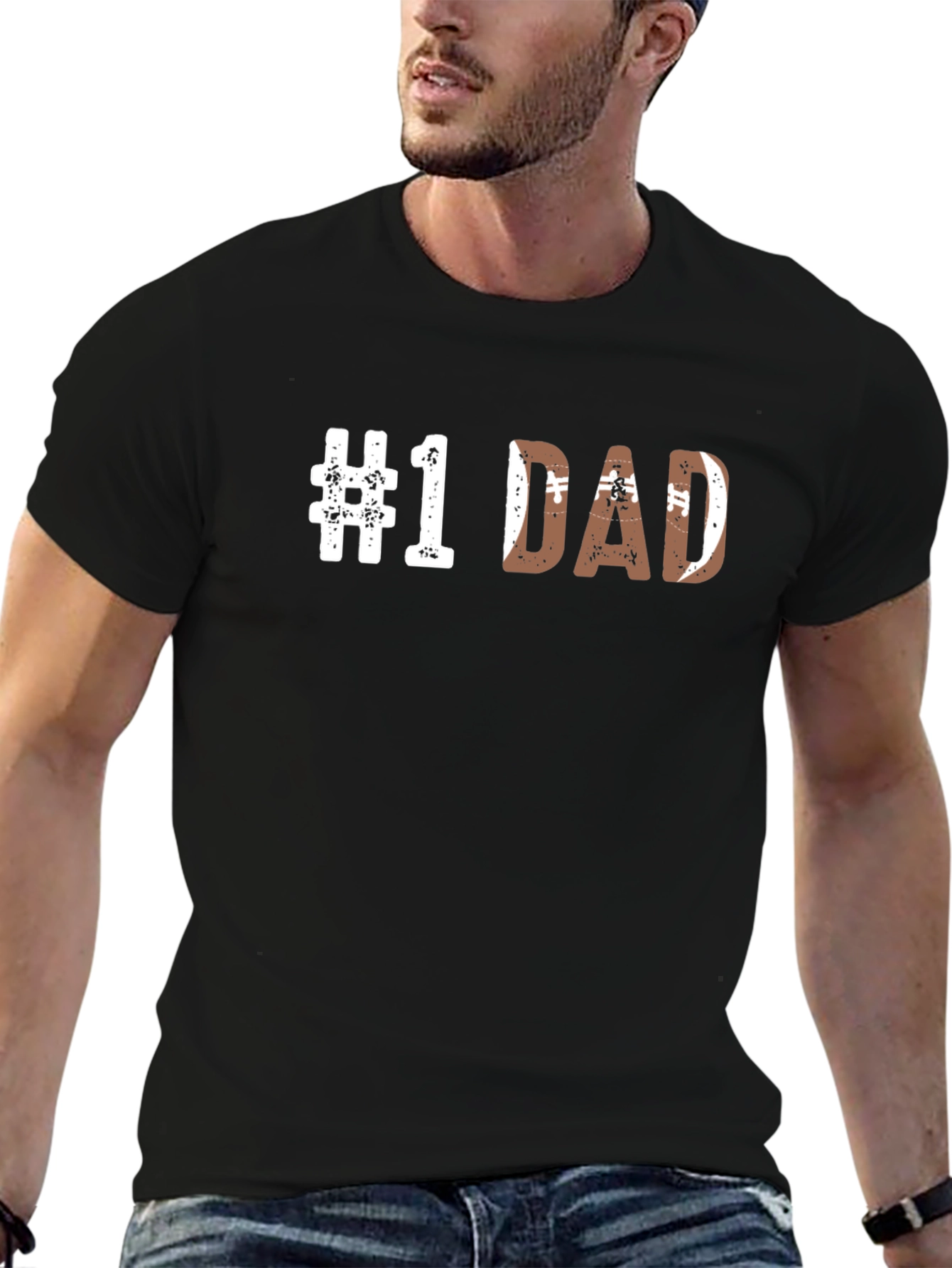 #1 Dad Football Graphic Tee - Fathers Day Gift