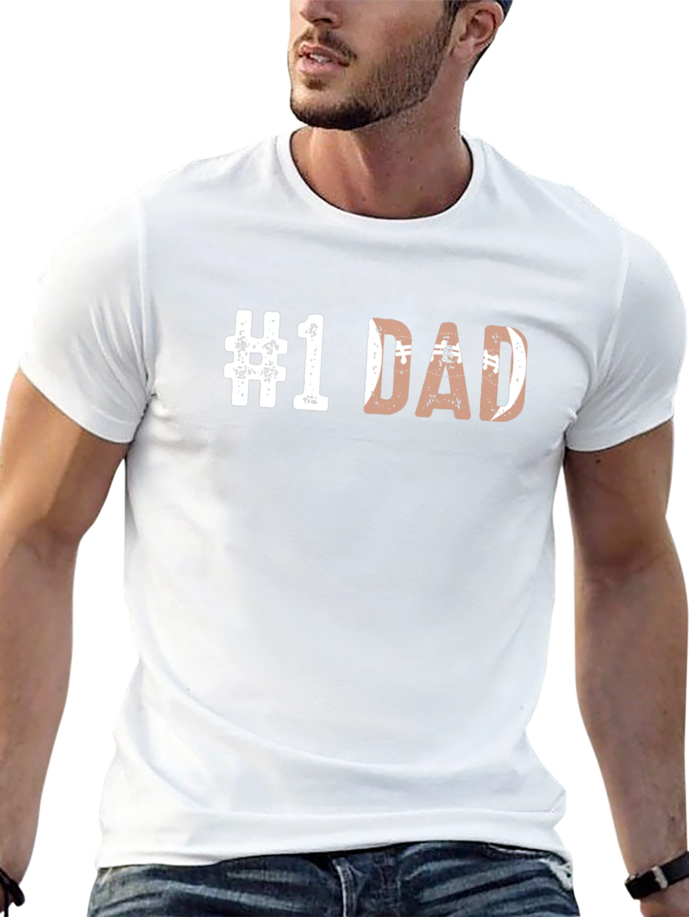 #1 Dad Football Graphic Tee - Fathers Day Gift
