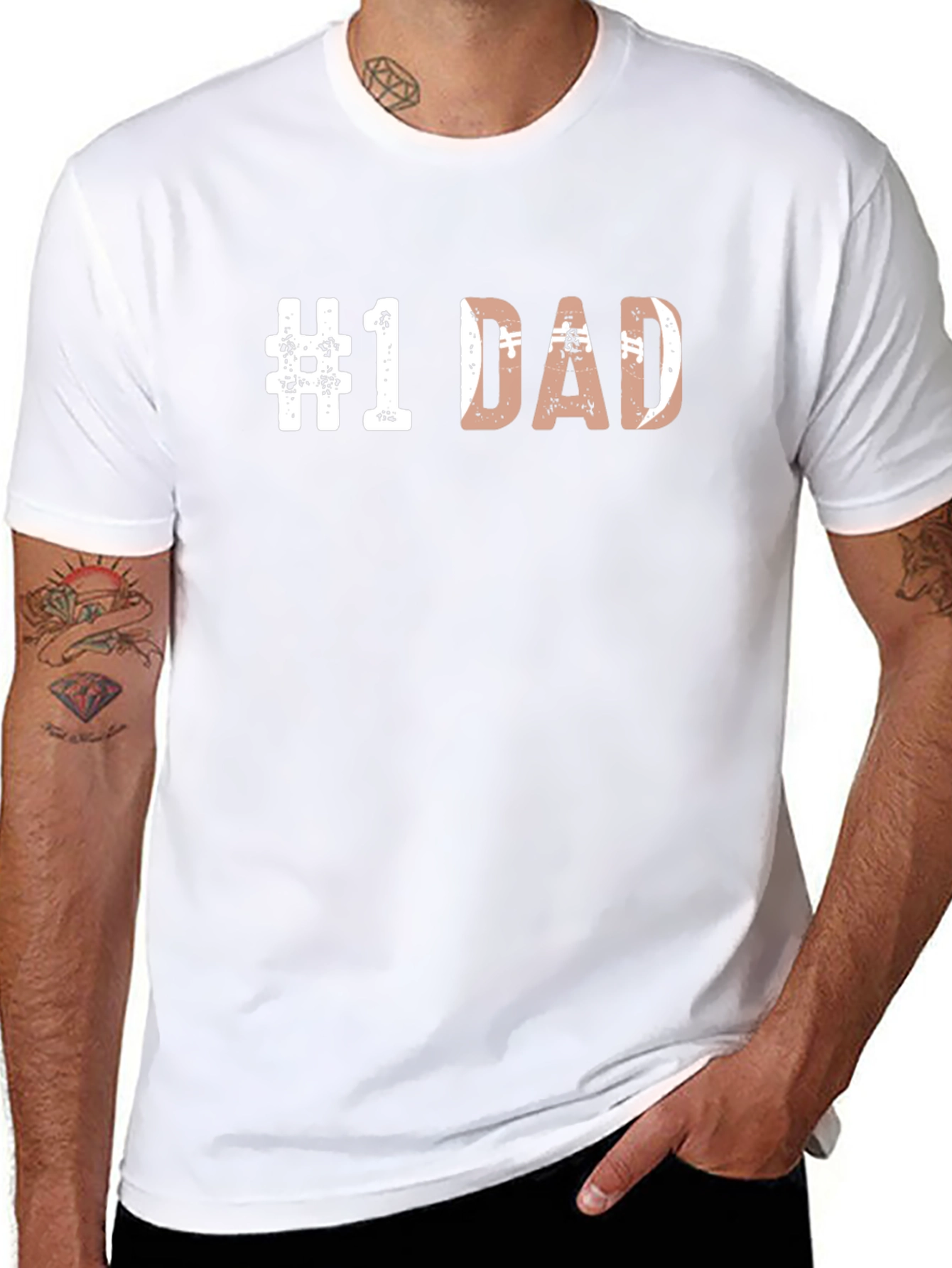 #1 Dad Football Graphic Tee - Fathers Day Gift