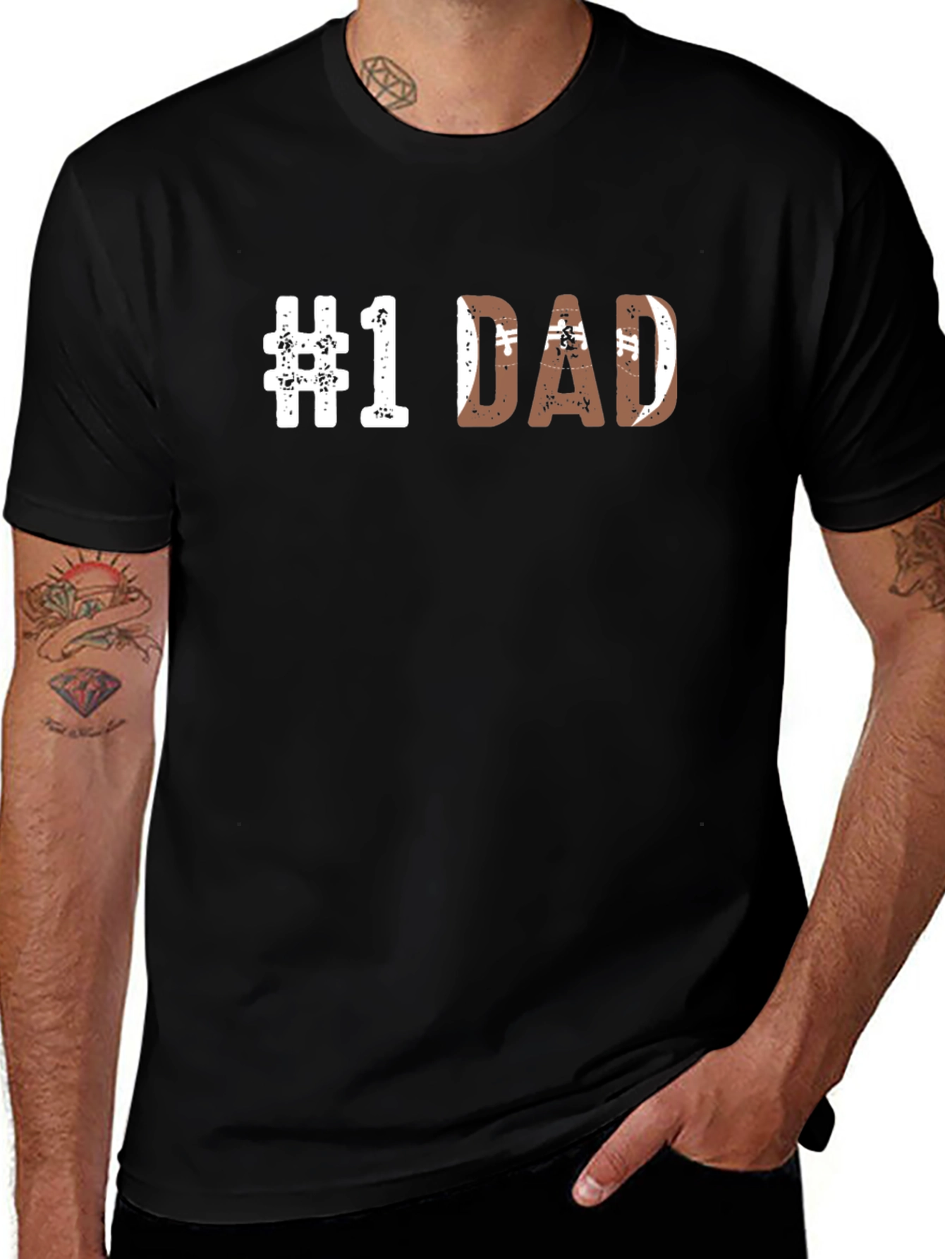 #1 Dad Football Graphic Tee - Fathers Day Gift