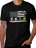 Patriotic Cyclist USA Flag Graphic T-Shirt