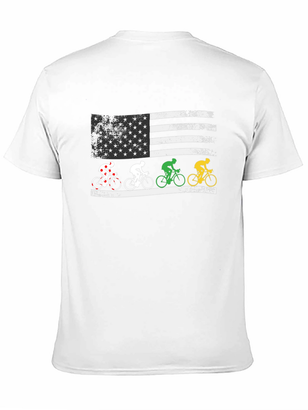 Patriotic Cyclist USA Flag Graphic T-Shirt